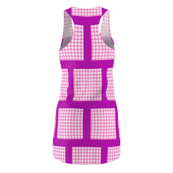 Pinky Barbish Houndstooth Women's Cut & Sew Racerback Dress (AOP) by Nexsweet - Image 2