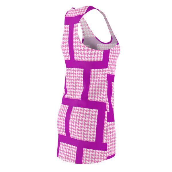 Pinky Barbish Houndstooth Women's Cut & Sew Racerback Dress (AOP) by Nexsweet - Image 4