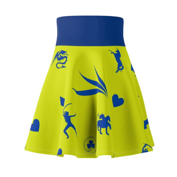 Yellow and Blue Royal Swallow Women's Skater Skirt (AOP) - Image 2