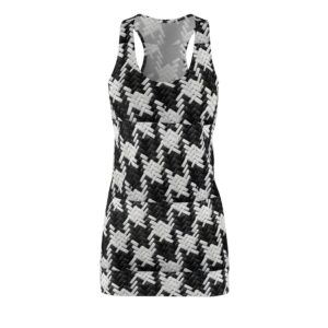 Big Houndstooth Women's Cut & Sew Racerback Dress (AOP) by Nexsweet