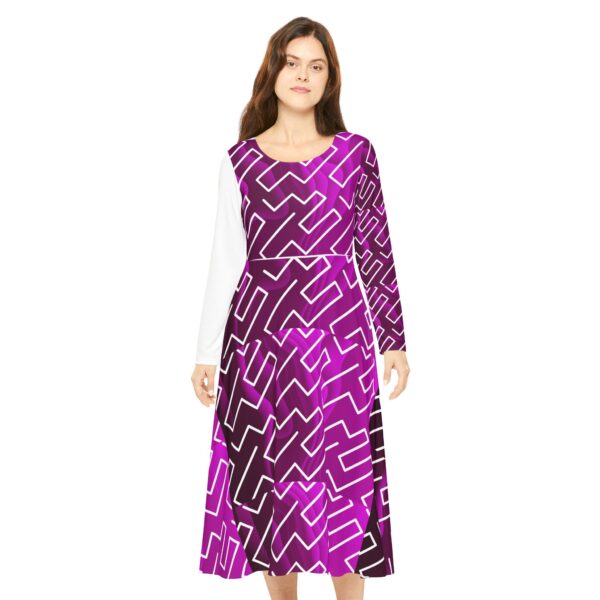 Pinky Python Women's Long Sleeve Dance Dress (AOP) by Nexsweet - Image 3