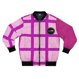 Pinky Barbish Houndstooth Women's Bomber Jacket (AOP) by Nexsweet