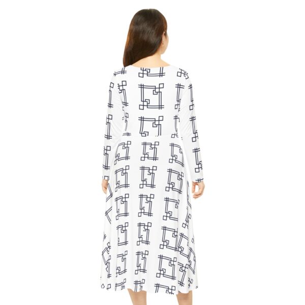 White Gaia Women's Long Sleeve Dance Dress (AOP) by Nexsweet - Image 4