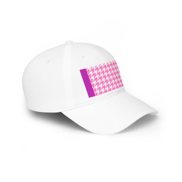 Pink Barbish Houndstooth Low Profile Baseball Cap - Image 3