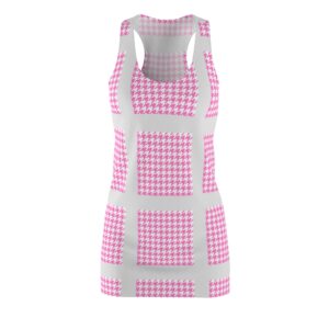 Squared Barbish Houndstooth Women's Cut & Sew Racerback Dress (AOP) by Nexsweet