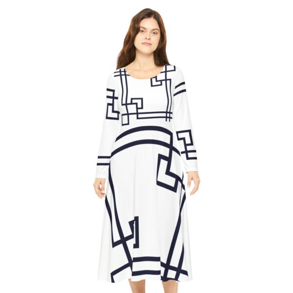 White Princess Gaia Women's Long Sleeve Dance Dress (AOP) by Nexsweet - Image 3