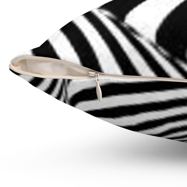 Silent Zebra Spun Polyester Square Pillow - Image 3