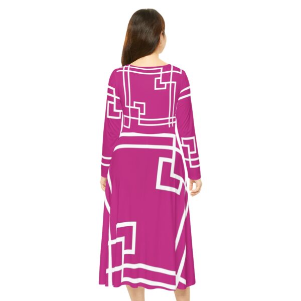 Pink Princess Gaia Women's Long Sleeve Dance Dress (AOP) by Nexsweet - Image 4