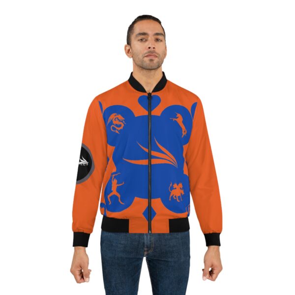 Orange Royal Men's Bomber Jacket (AOP) by Nexsweet - Image 3