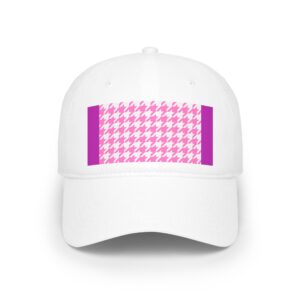 Pink Barbish Houndstooth Low Profile Baseball Cap