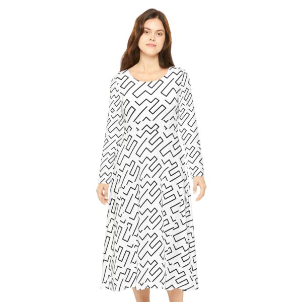 Zebra Women's Long Sleeve Dance Dress (AOP) by Nexsweet - Image 3