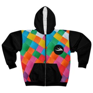 NXST Multicolor Damier Unisex Zip Hoodie (AOP)