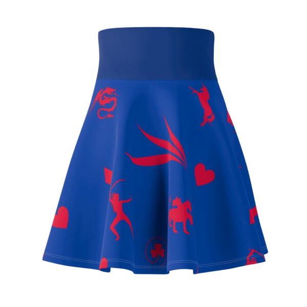 Blue and Red Royal Swallow Women's Skater Skirt (AOP) - Image 2