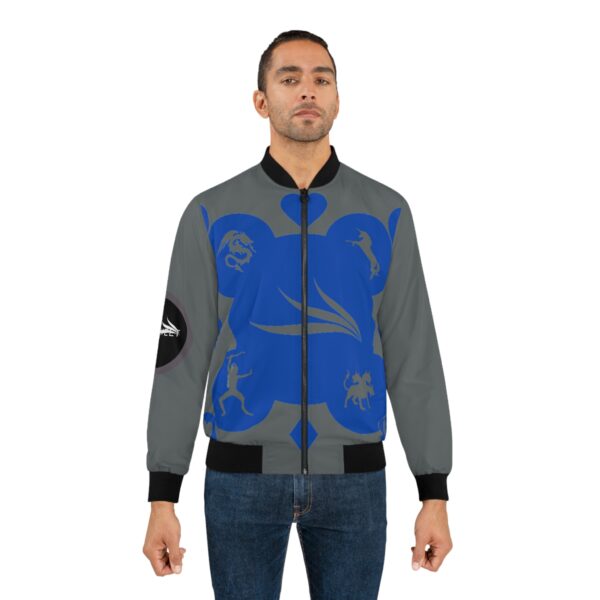 Grey Royal Men's Bomber Jacket (AOP) by Nexsweet - Image 3