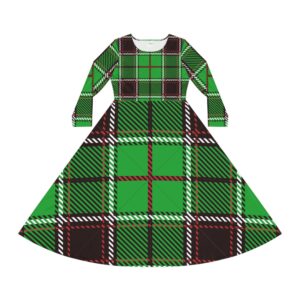 Saint-Patrick Women's Long Sleeve Dance Dress (AOP) by Nexsweet