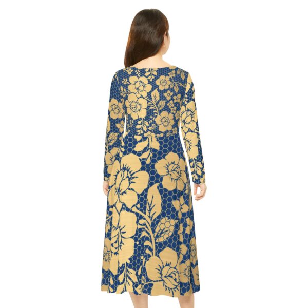 White Princess Gaia Women's Long Sleeve Dance Dress (AOP) by Nexsweet - Image 4