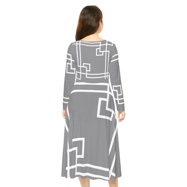 Grey Princess Gaia Women's Long Sleeve Dance Dress (AOP) by Nexsweet - Image 4