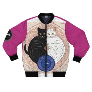 Yin Yang Cat Unisexe Women's Bomber Jacket (AOP) by Nexsweet
