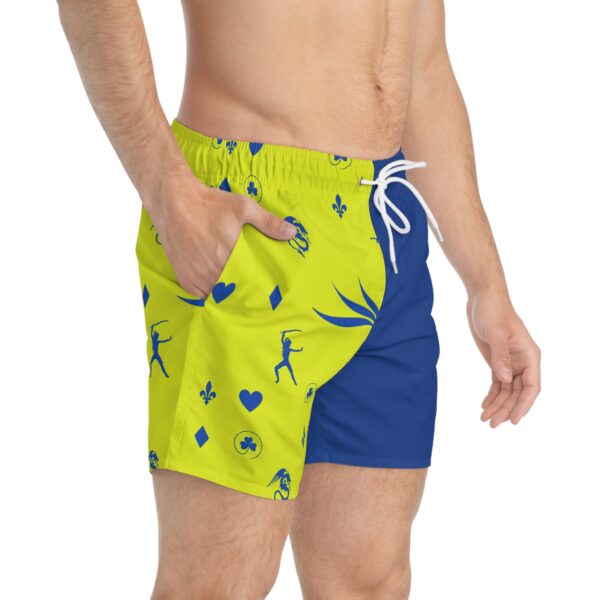 Yellow Caesar Swim Trunks (AOP) - Image 4