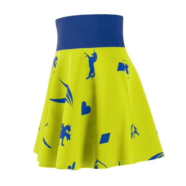 Yellow and Blue Royal Swallow Women's Skater Skirt (AOP) - Image 3