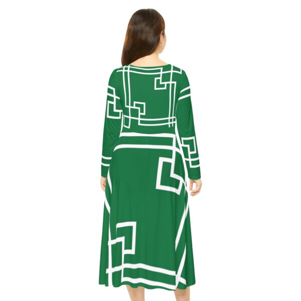 Green Princess Gaia Women's Long Sleeve Dance Dress (AOP) by Nexsweet - Image 4