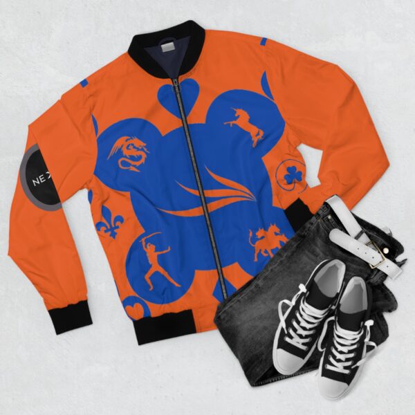 Orange Royal Men's Bomber Jacket (AOP) by Nexsweet - Image 4