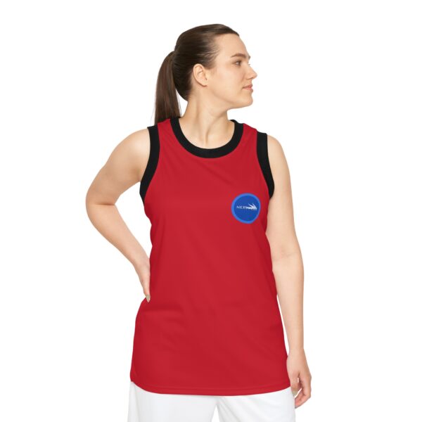 Red Unisex Basketball Jersey (AOP) by Nexsweet - Image 3