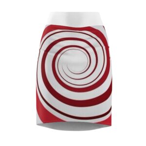 Red and White Marshmallow Women's Pencil Skirt (AOP)