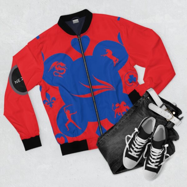 Red Royal Men's Bomber Jacket (AOP) by Nexsweet - Image 4