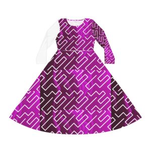 Pinky Python Women's Long Sleeve Dance Dress (AOP) by Nexsweet