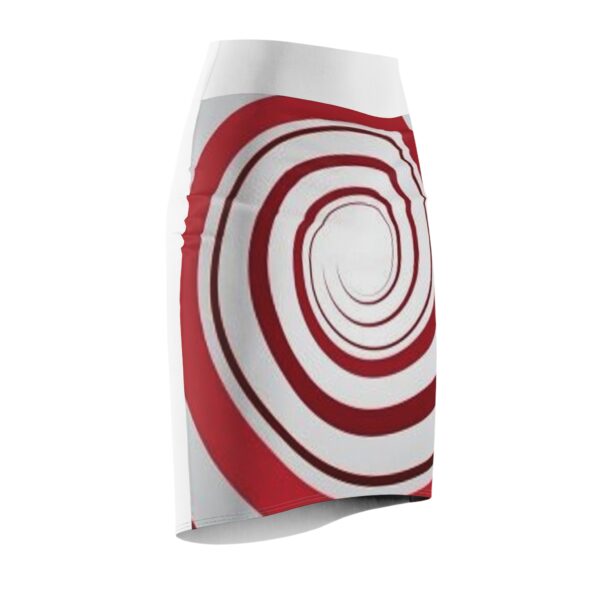 Red and White Marshmallow Women's Pencil Skirt (AOP) - Image 3