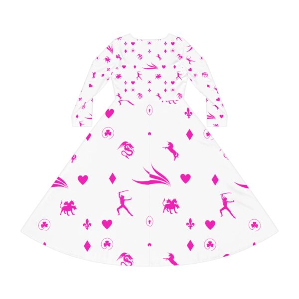 Pink Royal Swallow Women's Long Sleeve Dance Nexsweet Dress (AOP) - Image 2