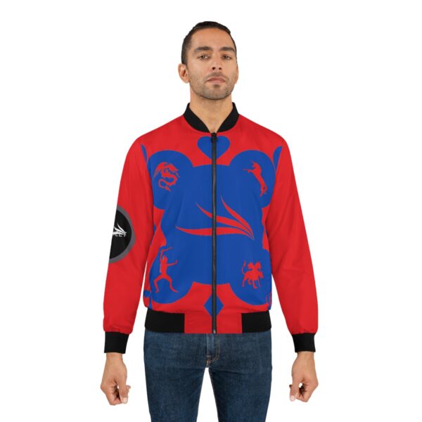 Red Royal Men's Bomber Jacket (AOP) by Nexsweet - Image 3