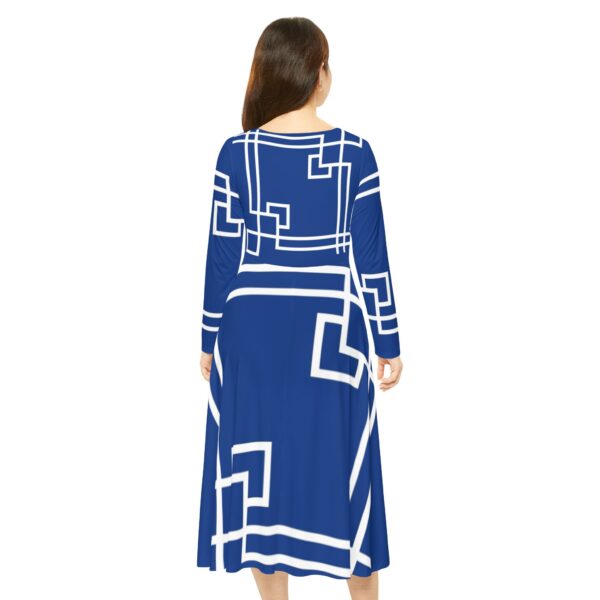 Blue Princess Gaia Women's Long Sleeve Dance Dress (AOP) by Nexsweet - Image 4