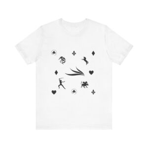 Black and White Royal Unisex Jersey Short Sleeve Tee