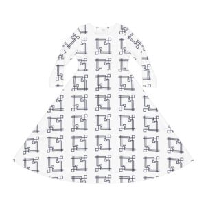 White Gaia Women's Long Sleeve Dance Dress (AOP) by Nexsweet