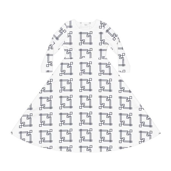 White Gaia Women's Long Sleeve Dance Dress (AOP) by Nexsweet