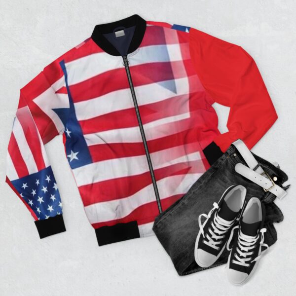 British American Men's Bomber Jacket (AOP) by Nexsweet - Image 4