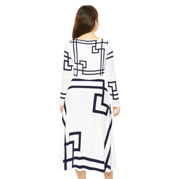 White Princess Gaia Women's Long Sleeve Dance Dress (AOP) by Nexsweet - Image 4