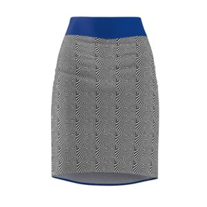 Blue Silent Zebra Women's Pencil Skirt (AOP)