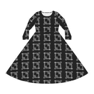 Dark Gaia Women's Long Sleeve Dance Dress (AOP) by Nexsweet