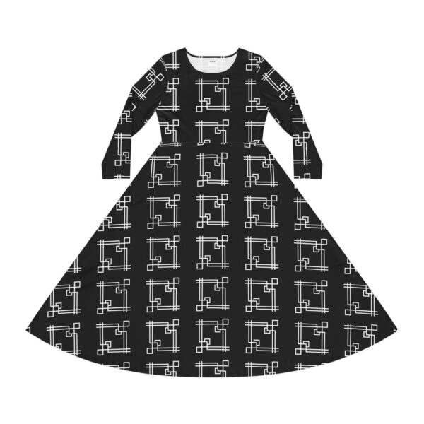 Dark Gaia Women's Long Sleeve Dance Dress (AOP) by Nexsweet