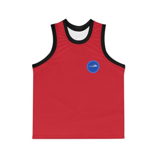 Red Unisex Basketball Jersey (AOP) by Nexsweet