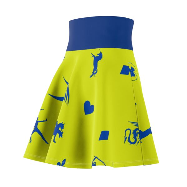 Yellow and Blue Royal Swallow Women's Skater Skirt (AOP) - Image 4