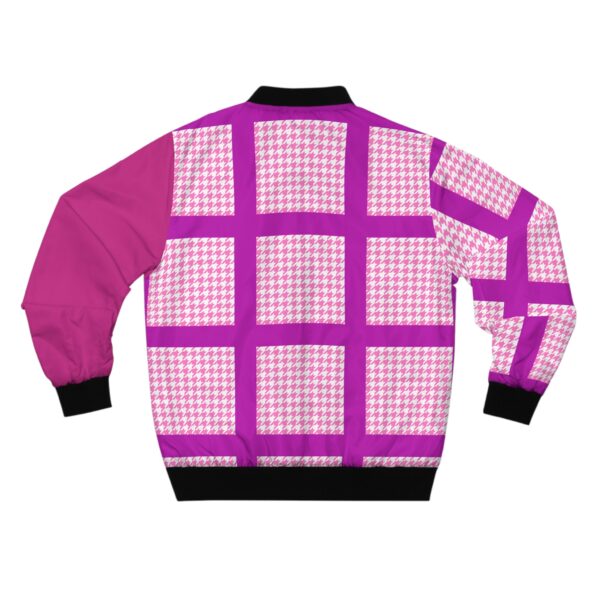 Pinky Barbish Houndstooth Women's Bomber Jacket (AOP) by Nexsweet - Image 2