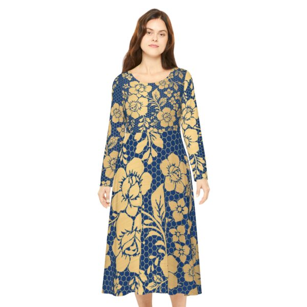 White Princess Gaia Women's Long Sleeve Dance Dress (AOP) by Nexsweet - Image 3