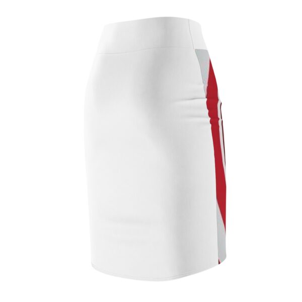 Red and White Marshmallow Women's Pencil Skirt (AOP) - Image 4