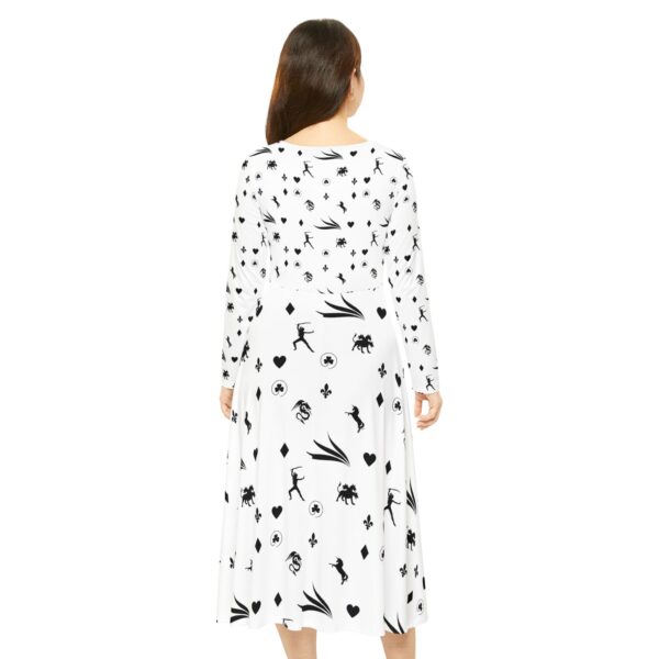 White Royal Swallow Women's Long Sleeve Dance Dress (AOP) by Nexsweet - Image 4