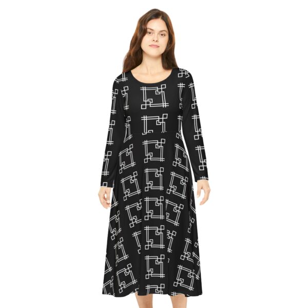 Dark Gaia Women's Long Sleeve Dance Dress (AOP) by Nexsweet - Image 3