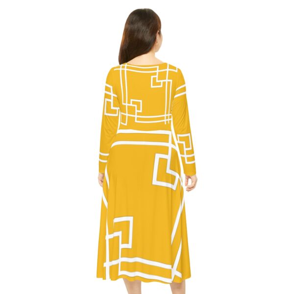 Yellow Princess Gaia Women's Long Sleeve Dance Dress (AOP) by Nexsweet - Image 4
